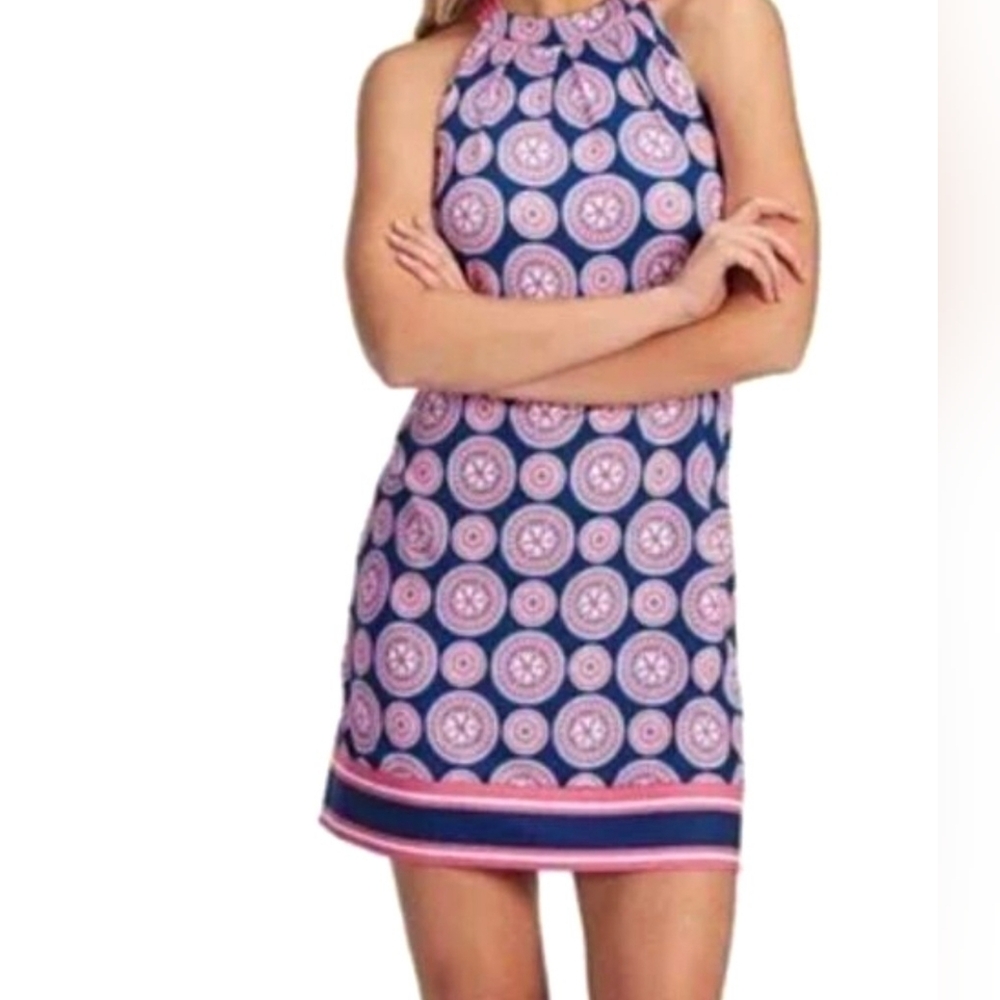 Mudpie Pink Blue Halter Dress